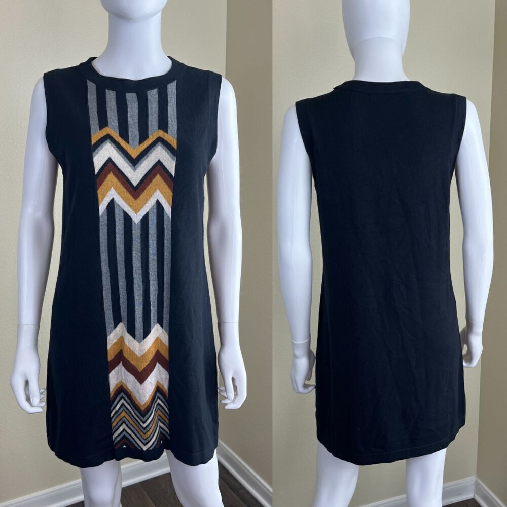 Missoni x Target Women's Size M Black Zig Zag Knit Sweater Shift Dress Retro Mod